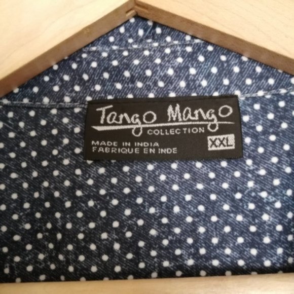 Tango Mango Blue and White Polka Dot with Floral Lace Back Midi Dress - Picture 5 of 17